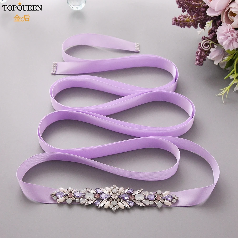 

TOPQUEEN S451 Luxury Bridal Wedding Belt Colorful Rhinestone Belt Formal Bridal Jewelry Ladies Diamond Belts Fast Delivery