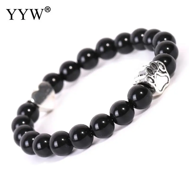 5 прядей/лот унисекс Гладкий натуральный камень Браслеты Сердце коготь подвесной