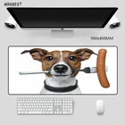 Большой коврик для мыши MRGBEST, креативные коврики с рисунком собаки, натуральный Противоскользящий резиновый коврик с фиксирующим краем для ноутбука, настольного коврика для игр