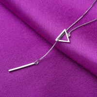 Triangle Геометрический 925 пробы серебряная подвеска-Сердце ожерелья ювелирных изделий для Для женщин - Окраска металла: Triangle