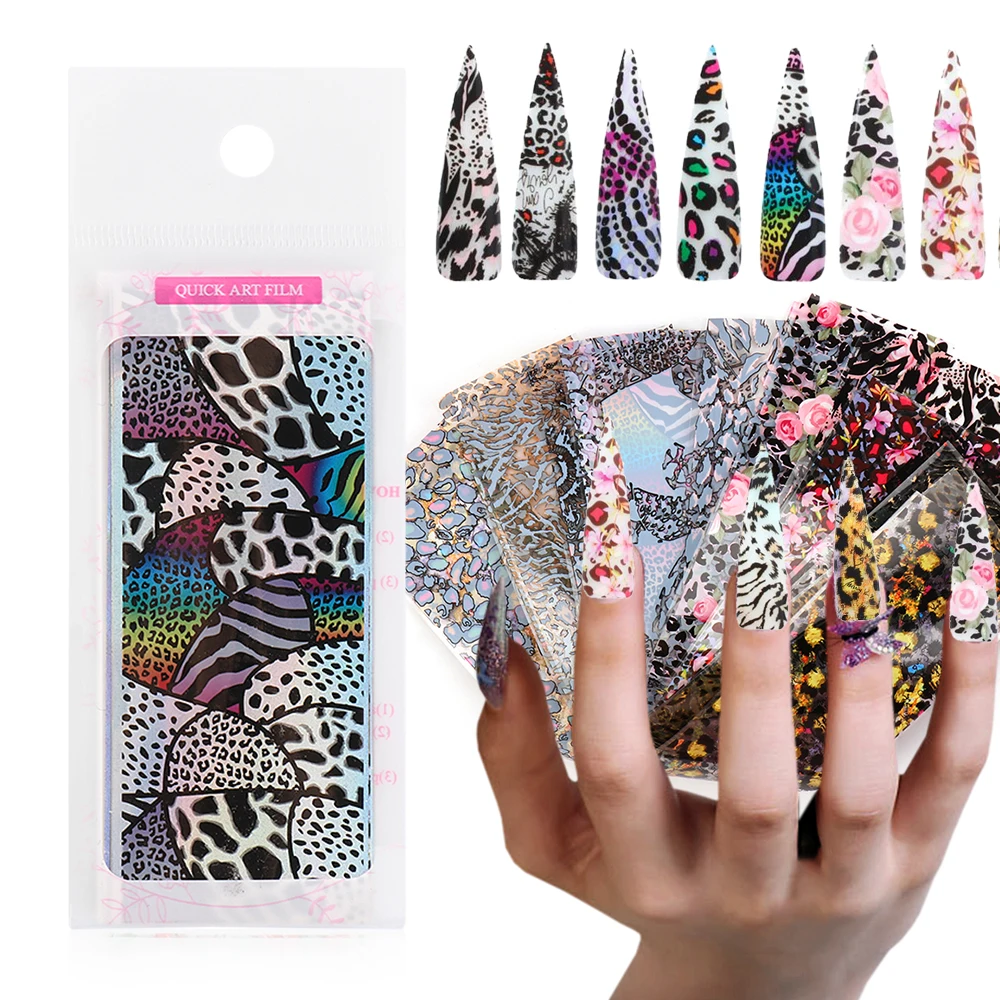 10 шт. голографический лазер/Прозрачный Леопардовый принт|Стикеры и наклейки| |