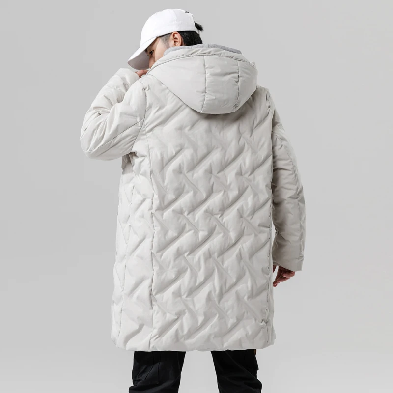 Yasword Мужская парка плотное пальто зимние тренчи Длинные Стильные куртки теплые