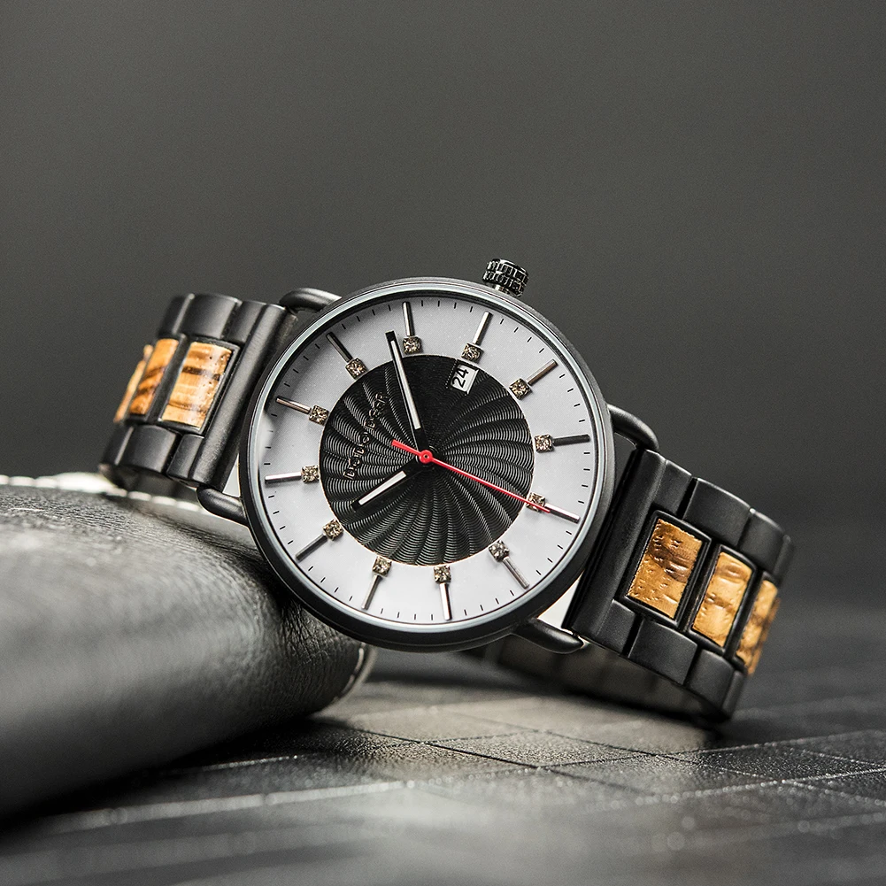 DODO DEER Luxury Brand Watches for Men Japanese Quartz Wood Metal Wristwatch Male Man Auto Date Calendar Gift to Him Dropship