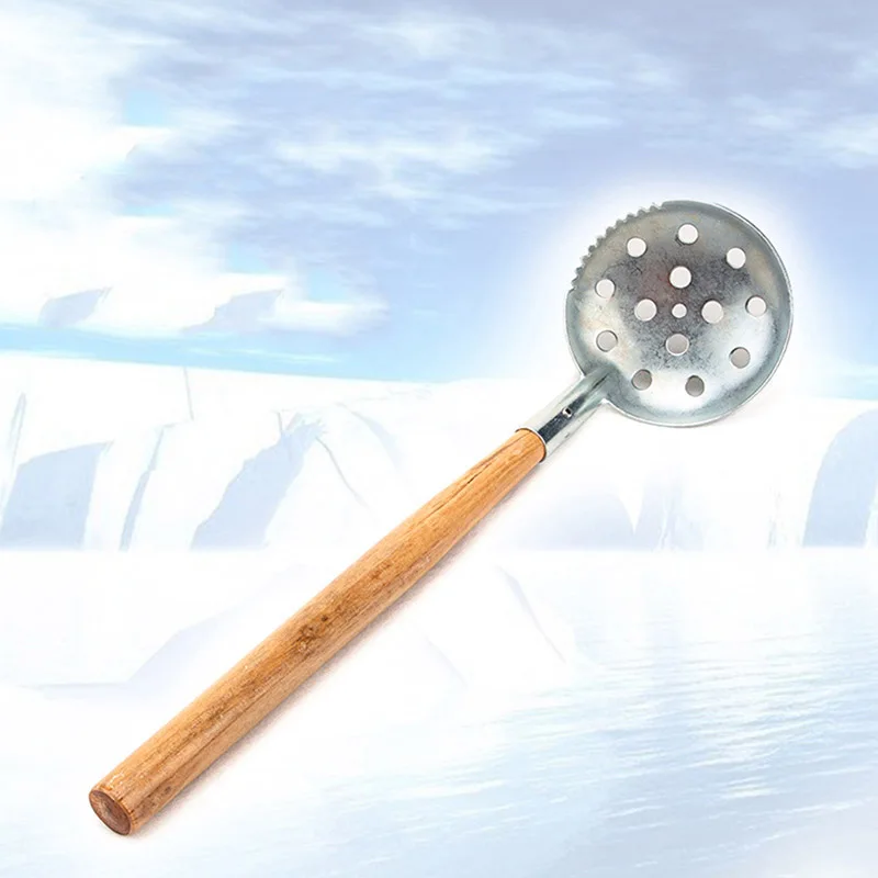 

2019 New Style Winter Ice Fishing Tool Ice Scoop Skimmer With Wood Handle Metal Outdoor Ice Fishing Tackle Tool Accessories