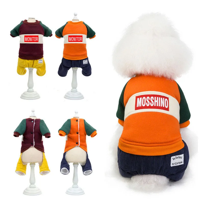 

1 Winter Pet Dog Clothes Warm Pet Cotton Coat Jacket four leg Jumpsuit Puppy Clothes Small Dog Costume Apparel Outfit Ropa Perro