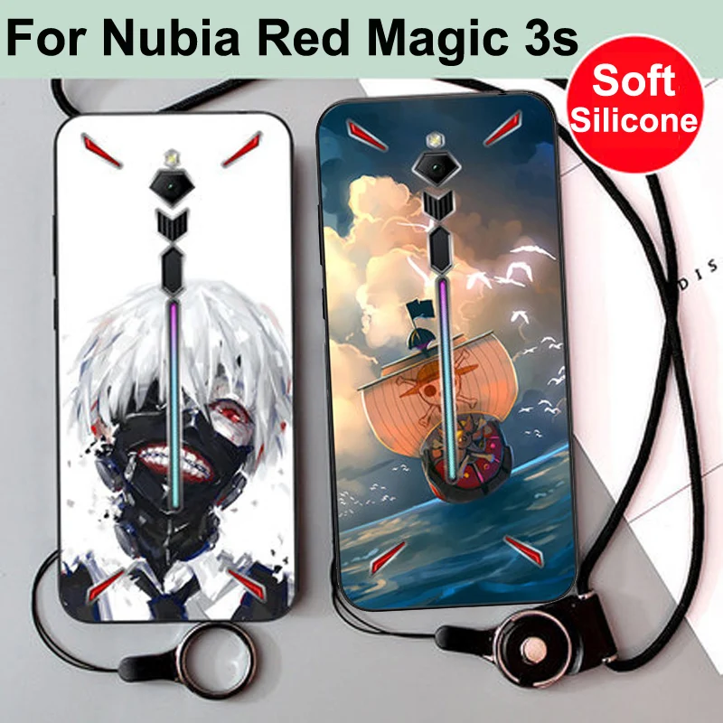 Для zte Nubia Red Magic 3 s чехол с рисунком черный силиконовый мягкий ТПУ задняя крышка для Nubia RedMagic 3 s 3 s Magic3s защитный бампер для телефона
