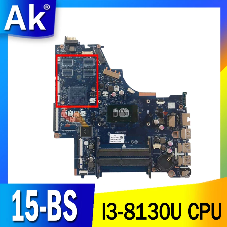 

L15871-601 L15871-001 For HP Pavillion 15-BS i3-8130U Notebook Mainboard LA-E802P SR3W0 DDR4 Laptop motherboard