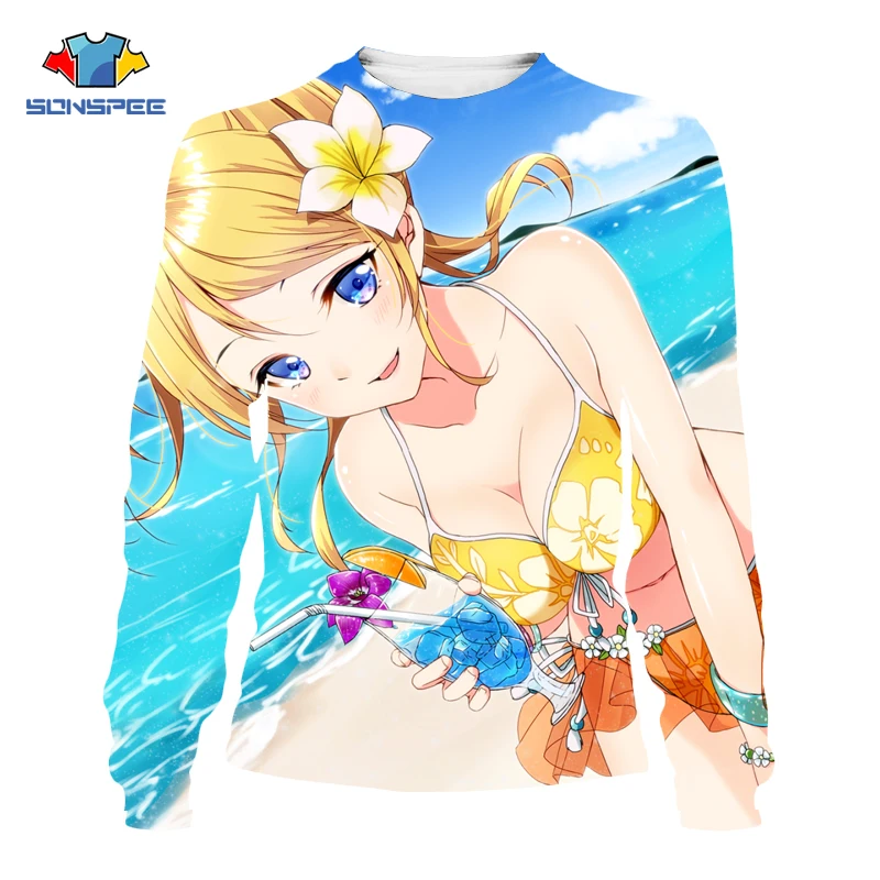 

SONSPEE 3D Printing Anime Love Live Sweatshirt Harajuku Men's Cartoon Sweatshirt Ladies Casual Funny Pullover Long Sleeve Top