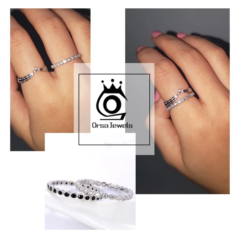 ORSA JEWELS серебряные кольца из натуральной 925 пробы для женщин, оливковый венок в форме идеального полированного женского романтического кольца, ювелирное изделие SR121