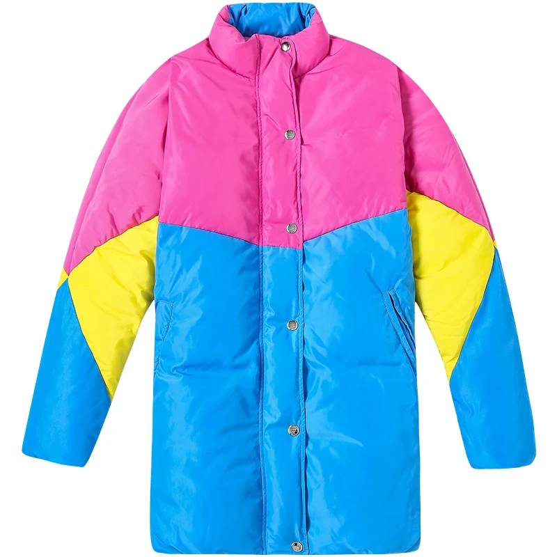 

Женский пуховик средней длины, новый стиль 2020 года, свободное плотное теплое пальто, подходящее к цвету, Осень-зима, модное пальто, верхняя о...