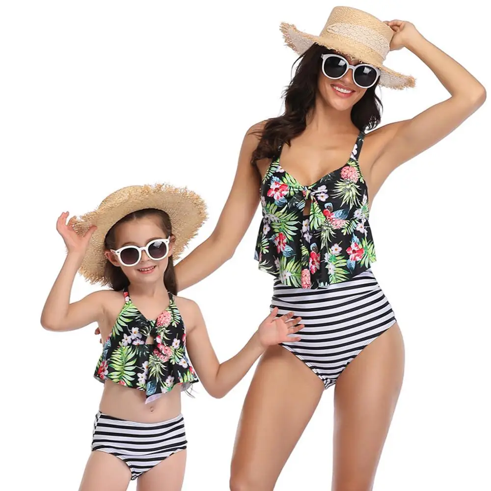 Семейный купальник из двух предметов для мамы и дочки подходящая одежда с