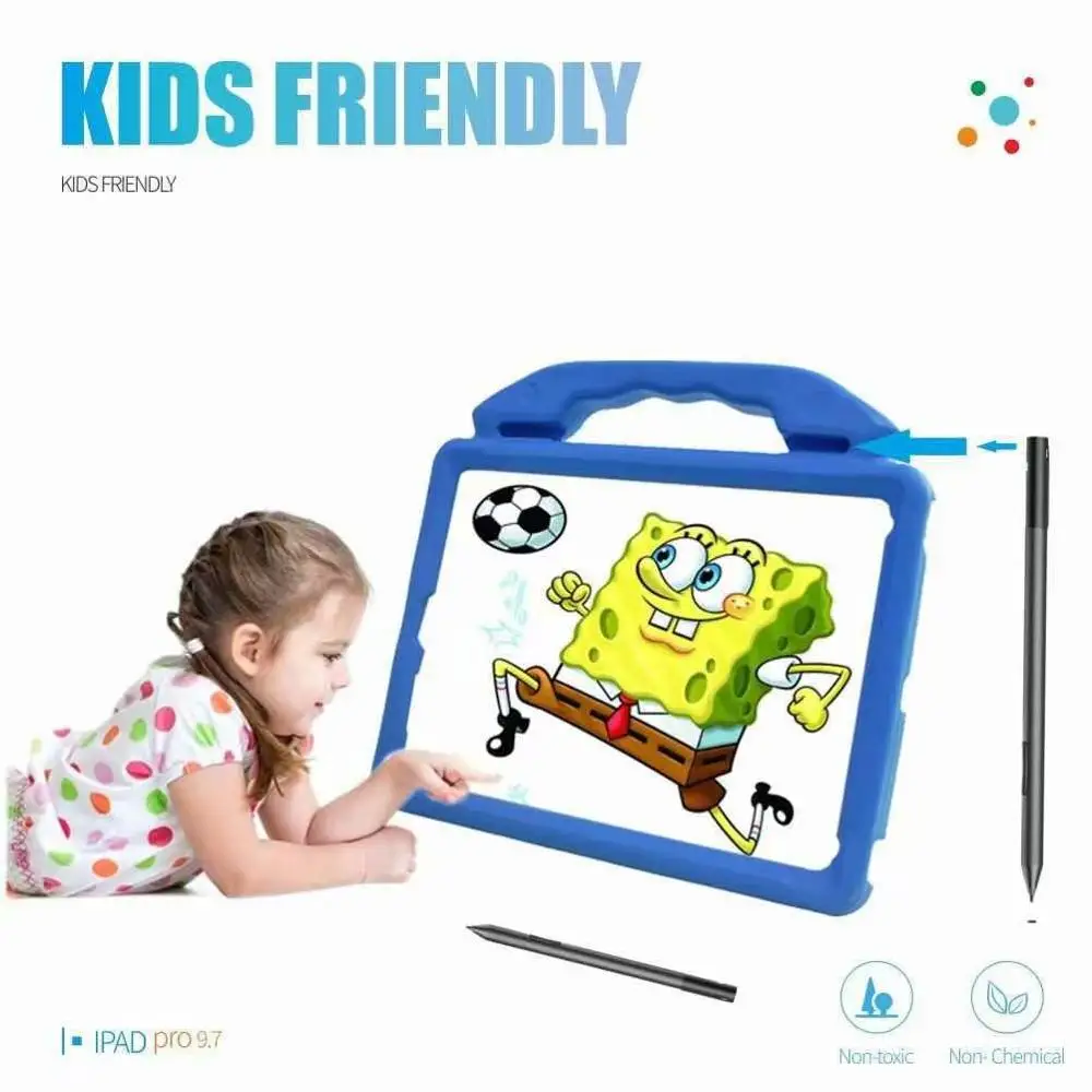 Kids Safe Handle Stand Silicone Case for New IPad 9.7 2017 2018 EVA Cover Ipad Pro Air Air2 Tablet Protecter Shell + Pen | Компьютеры и
