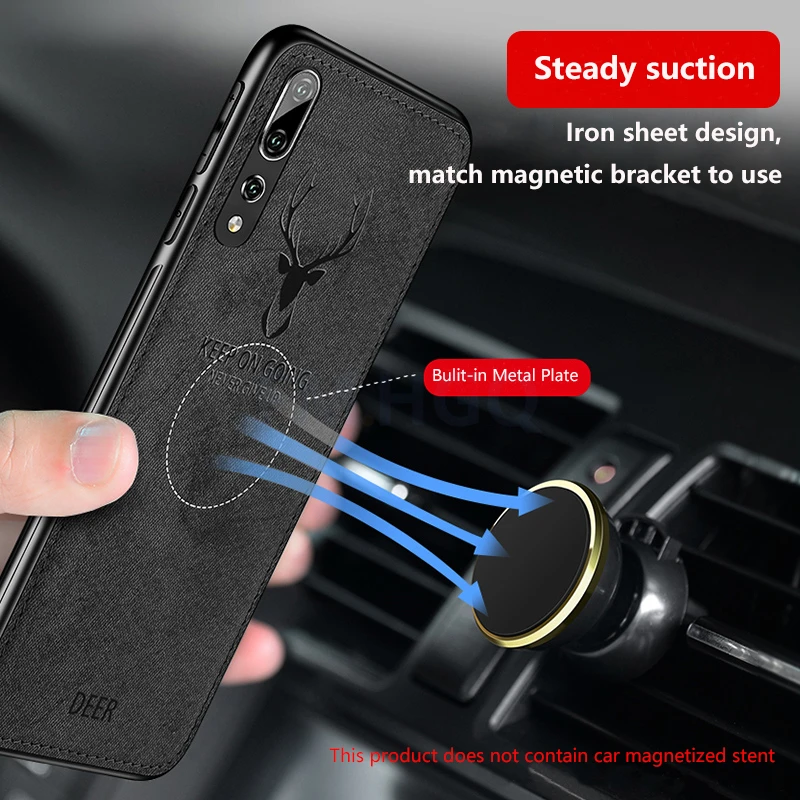 Magnetic Cloth Texture Deer Case For Xiaomi Mi 11 10 10T 10S 9SE Redmi Note 9 8 7 Pro K20 K40 Built-in Magnet Soft TPU Back Case