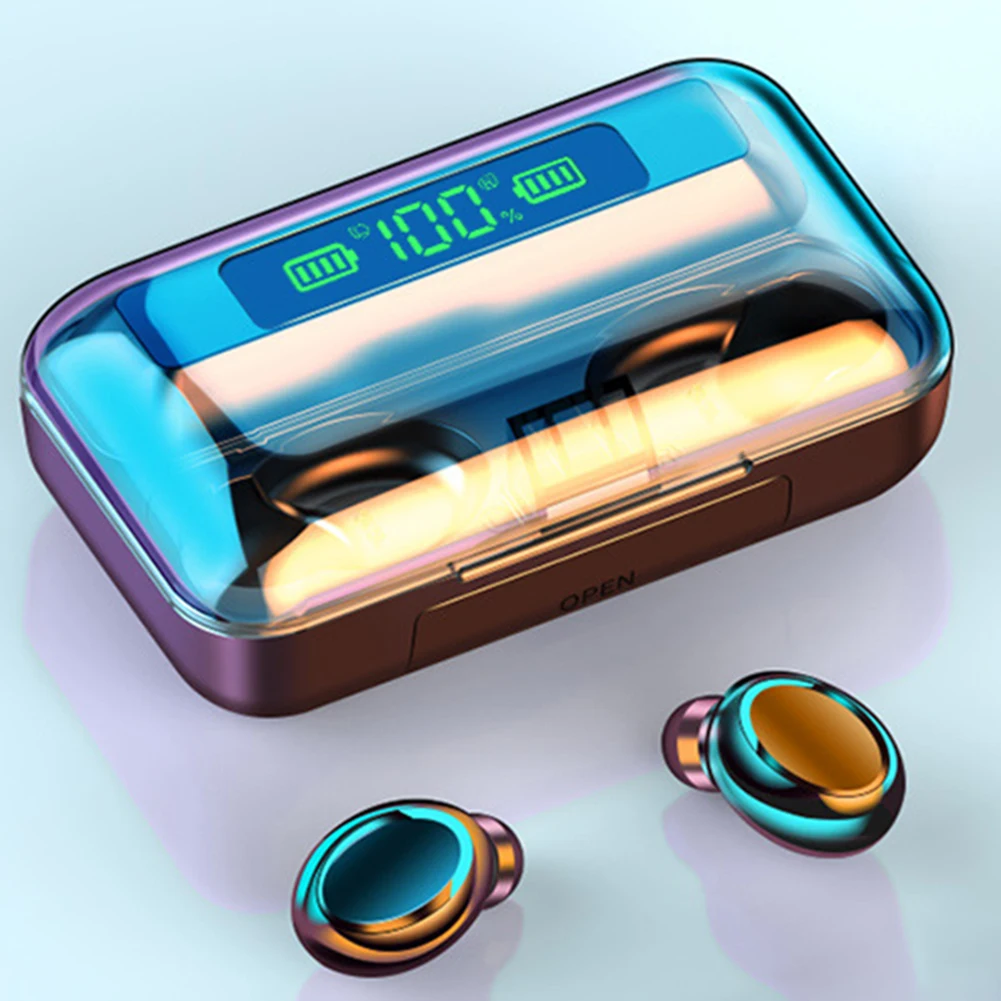 

Bluetooth Wireless Headphones Sports Waterproof TWS Bluetooth 5.0 Earphones 9D Stereo Touch Control Earbuds 2200mAh Charging Box