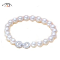 yknrbph womens s925 sterling silver round pearl bracelet for bride weddings fine jewelry bracelets