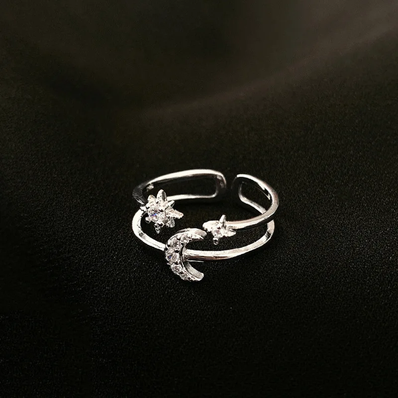 

2020 Trend Star And Moon Rings for Women Fashion Cute Vintage Couple Rings Women's Jewelry for Women Gifts for Girls