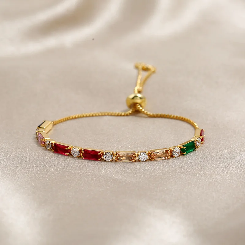 Браслет с различными фианитами для мужчин и женщин регулируемая цепочка под