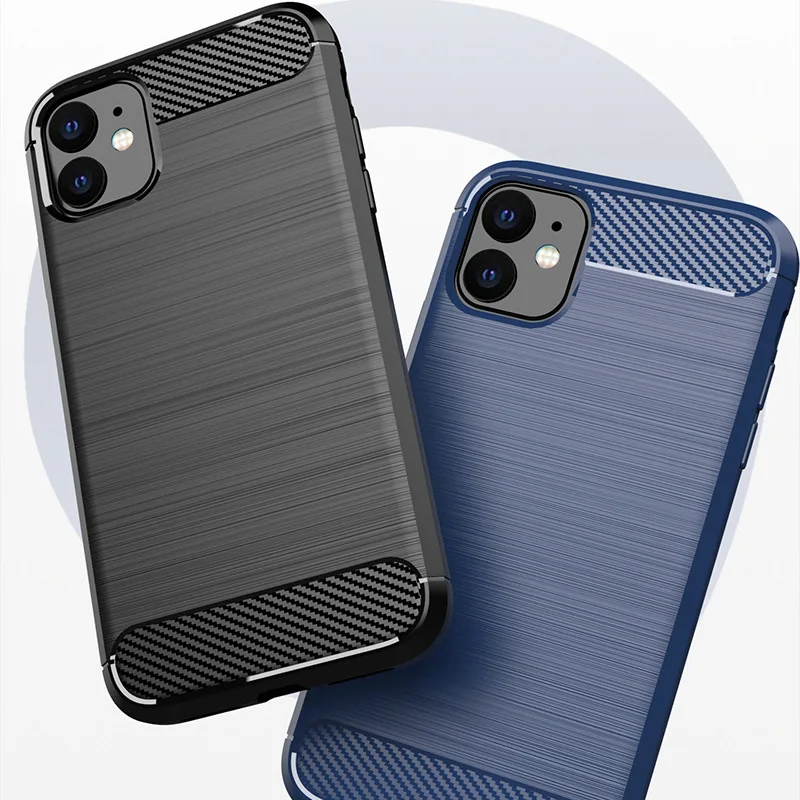 Матовый Силиконовый чехол для телефона Iphone 11 A2221 A2111 A2223 чехлы из углеродного