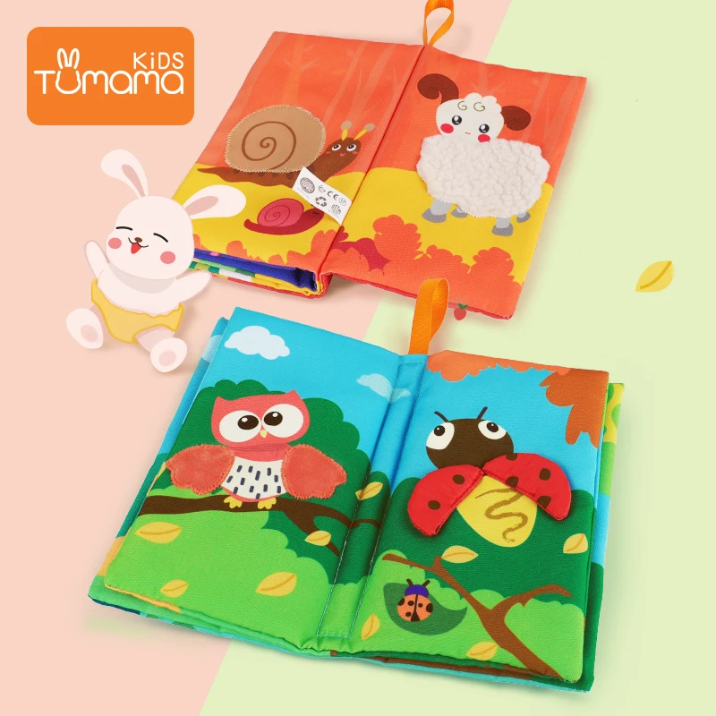 Infant Baby Cloth Books Early Learning Educational Toys with Animals Wing Soft Development Rattles jouet bebe | Игрушки и хобби