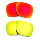 HKUCO для серебряных солнцезащитных очков Сменные поляризованные линзы 2 пары-красный и золотой