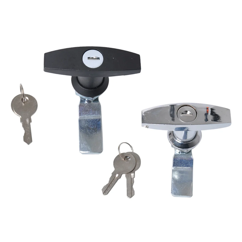 2 пакета Keyed замок двери гаража T Handle сборка для трейлера караван RV Toolbox хром +