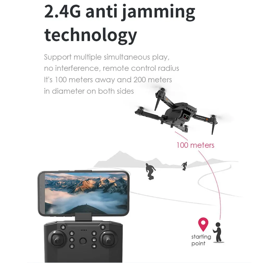 

Mini Drone WIFI FPV With Wide Angle HD Dual 4K Camera Swithc Hight Hold Mode Foldable Arm RC-Quadcopter-Drone X Pro RTF Dron