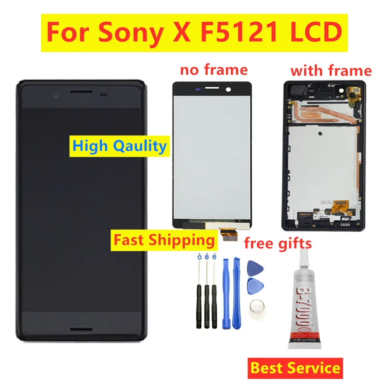 Новый ЖК экран Qaulity для Sony Xperia X сенсорный F5121 дигитайзер в сборе с рамкой LCD