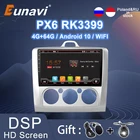 Автомагнитола Eunavi 2 Din, мультимедийный проигрыватель для ford focus 2, 3, Mk2, Mk3 2004-2011, хэтчбек, 2 Din, аудио, 9 дюймов, головное устройство DSP, GPS