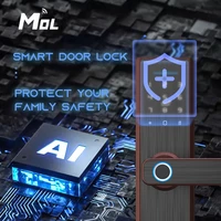 mol wifi tuya x1 black electronic door lock security with tuya app remotelybiometric fingerprintsmart cardpasswordkey unlock
