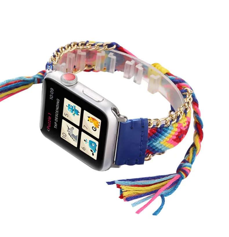 Плетеный веревочный ремешок для apple watch, 4 ремешка, 44 мм, 40 мм, iwatch, ремешок 42 мм, 38 мм, браслет, ремень, часы ручной работы, Ремешки для наручных часов, серия 4, 3, 21