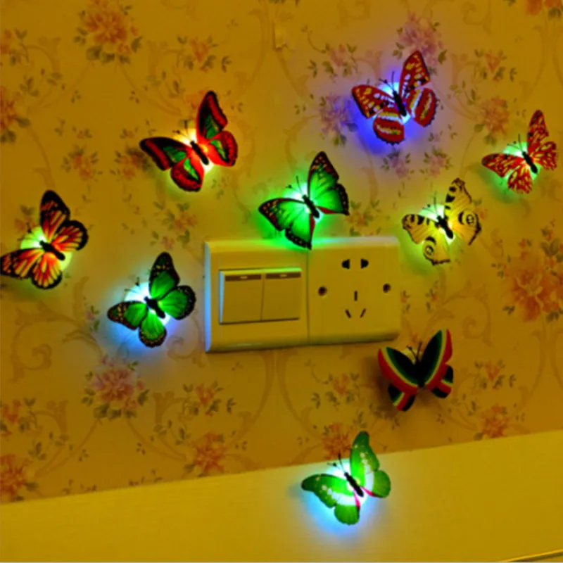 

Colorful Luminous Butterfly LED Night Light Wedding Decorative Lamp Stickers Children Small Gifts TOYS Game