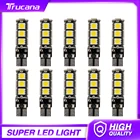 10 шт., новинка, светодиодная лампа Canbus T10 W5W 5050 SMD, высокая яркость 194 168, лампа для освещения автомобиля, 12 В