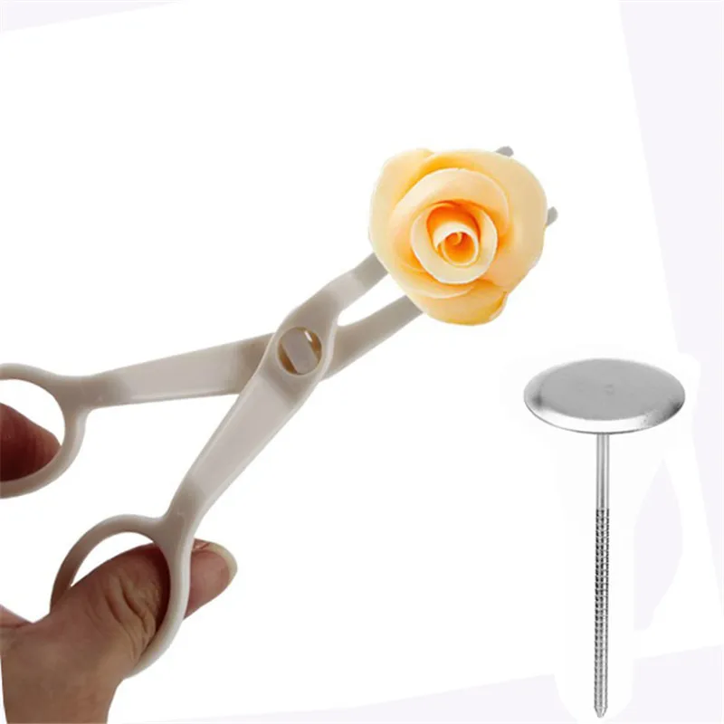 

1Set Icing Piping Flower Lifter Scissors Nail Stand Needle Bake Cake Decorating Cupcake Pastry Tool Scissors Cream Transfer