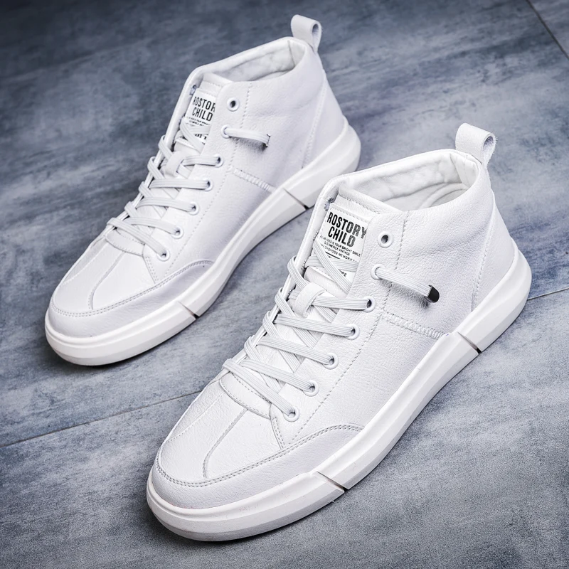 

Кроссовки мужские однотонные кожаные, повседневная обувь, плоская подошва, черные, весна-осень