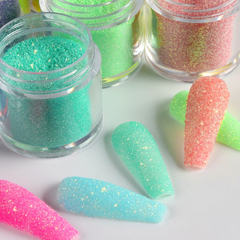 

Sparkly Hot Pink Nail Art Sugar Powder Nail Pigment Glitter Starlight Rainbow Dust For Nail Designs Polish Manicure Decorations