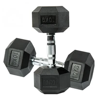 home fitness equipment heavy weight 20kg hexagonal dumbbell with rubber coated