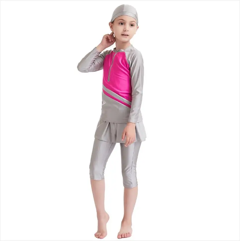 3 шт. Мусульманский купальник для девочек сдержанный | Тематическая одежда и