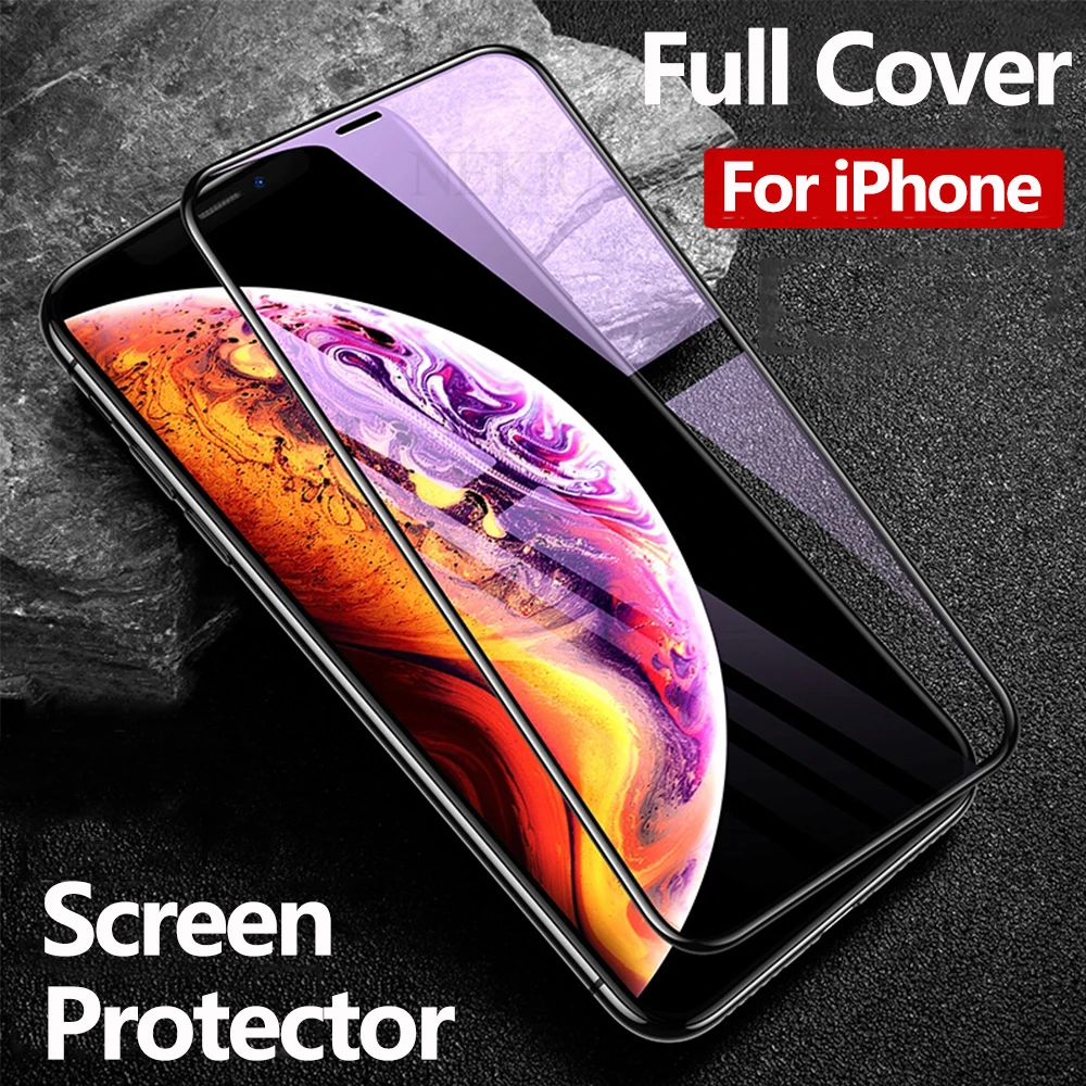 Закаленное стекло для iPhone Xs Max Xr полноразмерная Защитная пленка 7 8X6 6s|Защитные