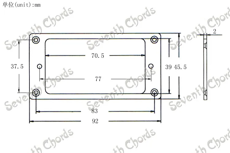 2 pcs metall flache elektrische gitarre humbucker pickup ring rahmen montage ring aus eisen 2mmx2mm chrome black gold free global shipping
