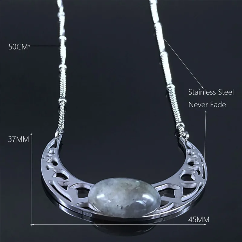 

Flower Moon Flash Stone Stainless Steel Charm Necklaces for Women/Men Silver Color Necklaces Pendants Jewelry colgante N1121S04