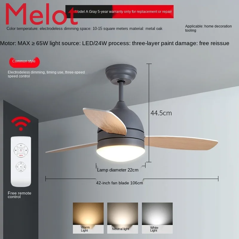 

Fan Lamp Living Room Ceiling Fan Lights Nordic Restaurant Fan-Style Ceiling Lamp Modern Minimalist Children's Room Ceiling