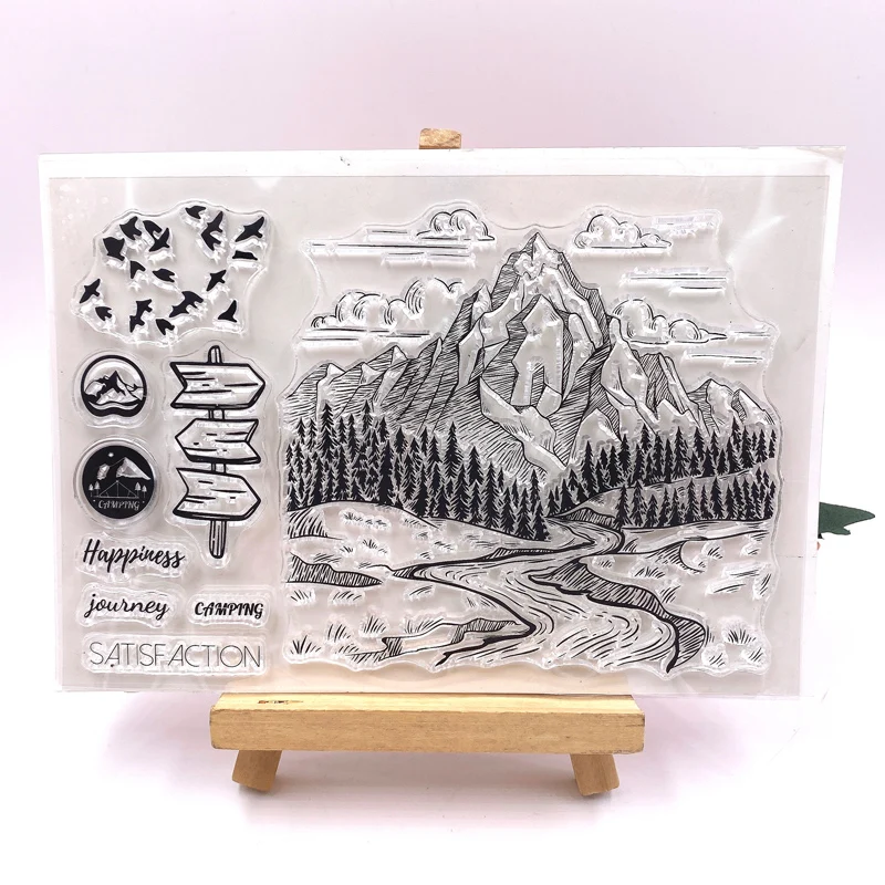 

ZFPARTY Mountain Forest Transparent Clear Silicone Stamp/Seal for DIY scrapbooking/photo album Decorative card making