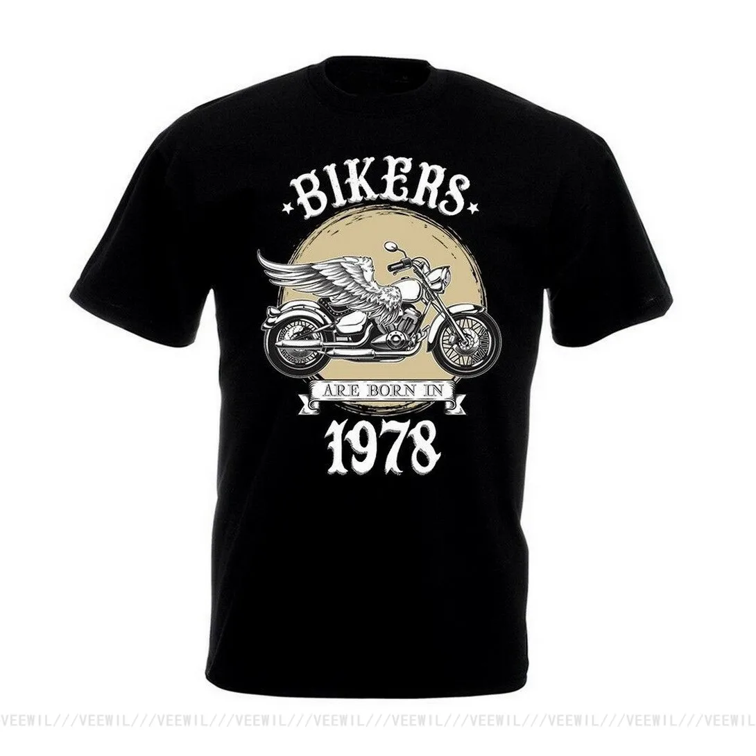 

Футболка для байкеров, рожденных в 1978 году, футболка для мотоциклистов, пап, подарок на 1-й день рождения, топ, футболка с винтажным графическ...