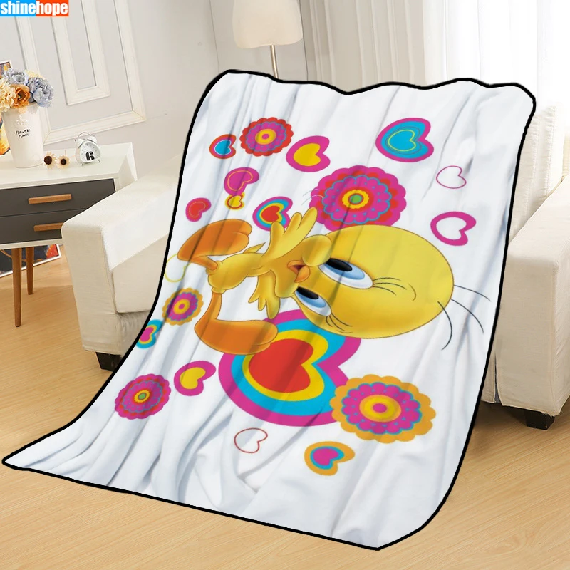 Одеяла на заказ, детское одеяло Tweety Bird, s, мягкое, TR, сделай сам, для украшения картины, для спальни, пледы, одеяло для путешествий - Цвет: 16