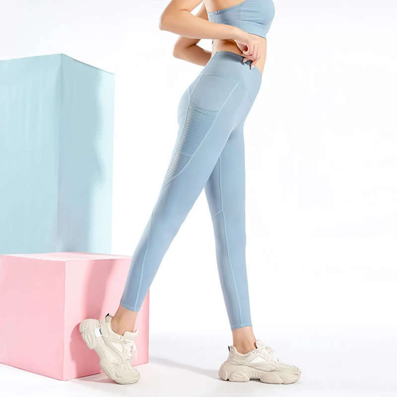 

Pocket Yoga Pants Seamless Leggings Sexy Sports Female Fitness Nine-Point Leggings Outer Wear Sports Buttocks Fitness Pants