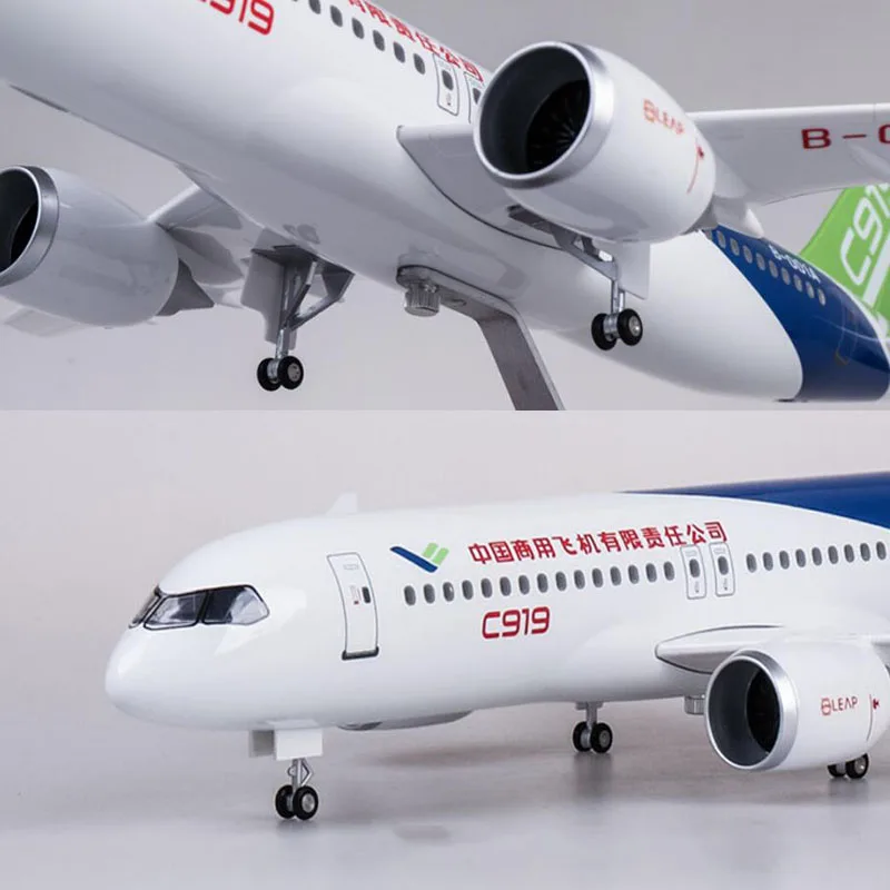 Модель самолета китайского коммерческого C919 в масштабе 1:82 47 см модель с