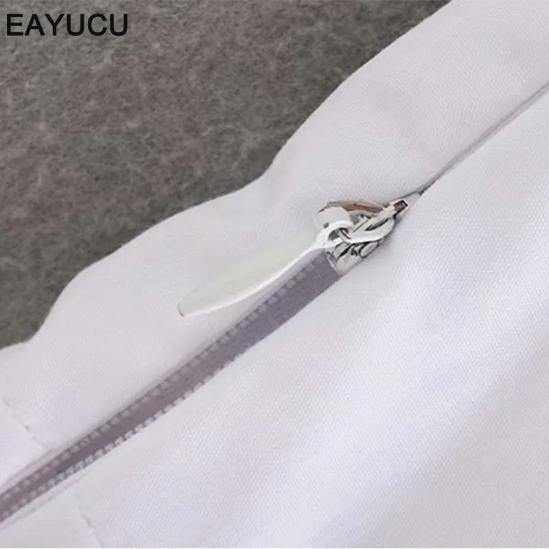 

EAYUCU New fashion spaghetti strap ruffles white camis tops summer wear female back elastic slim sling crop tops zipper ET064