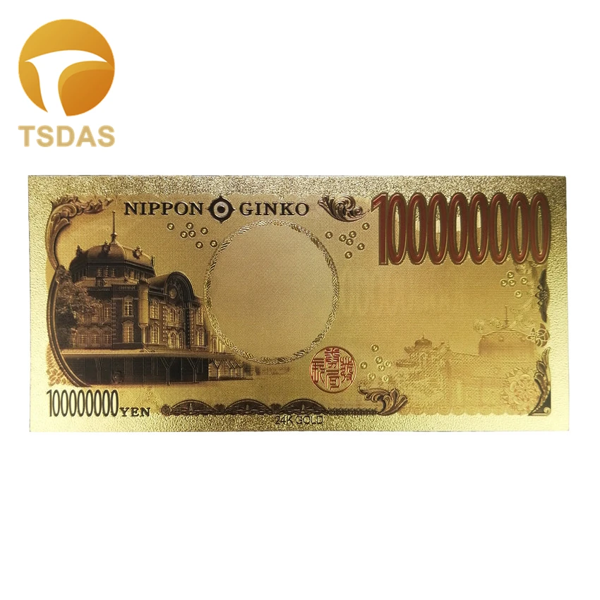 Японские банкноты с золотым покрытием 24 К цветная коллекция банкнот 10 шт./лот 100