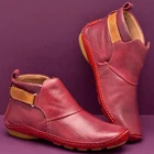 Женские кожаные ботинки в стиле ретро, ботильоны на платформе и резиновой подошве, обувь для осени и зимы, 2021
