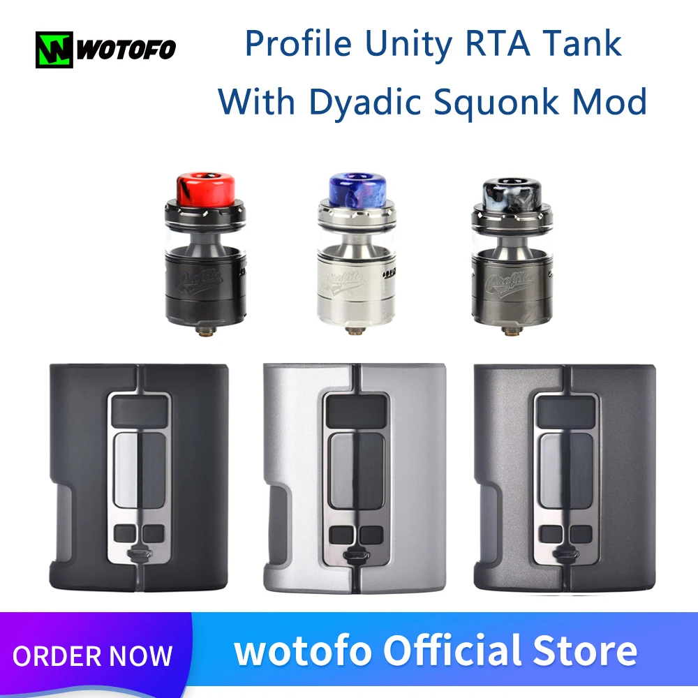 Оригинальный Wotofo Dyadic Squonk коробка мод с профиль Unity RTA Vape танк атомайзер 510 нить